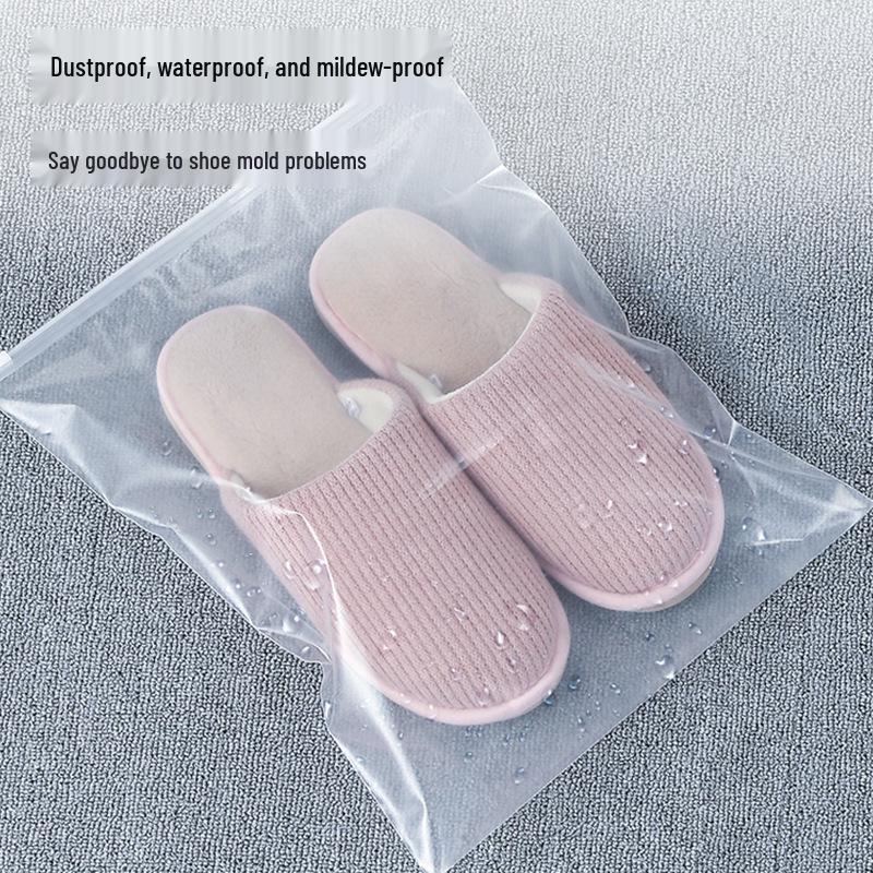 Водонепроницаемый полиэтиленовый мешок для хранения обуви на молнии: Прозрачный, Пыленепроницаемый, Влагостойкий Чехол для Путешествий