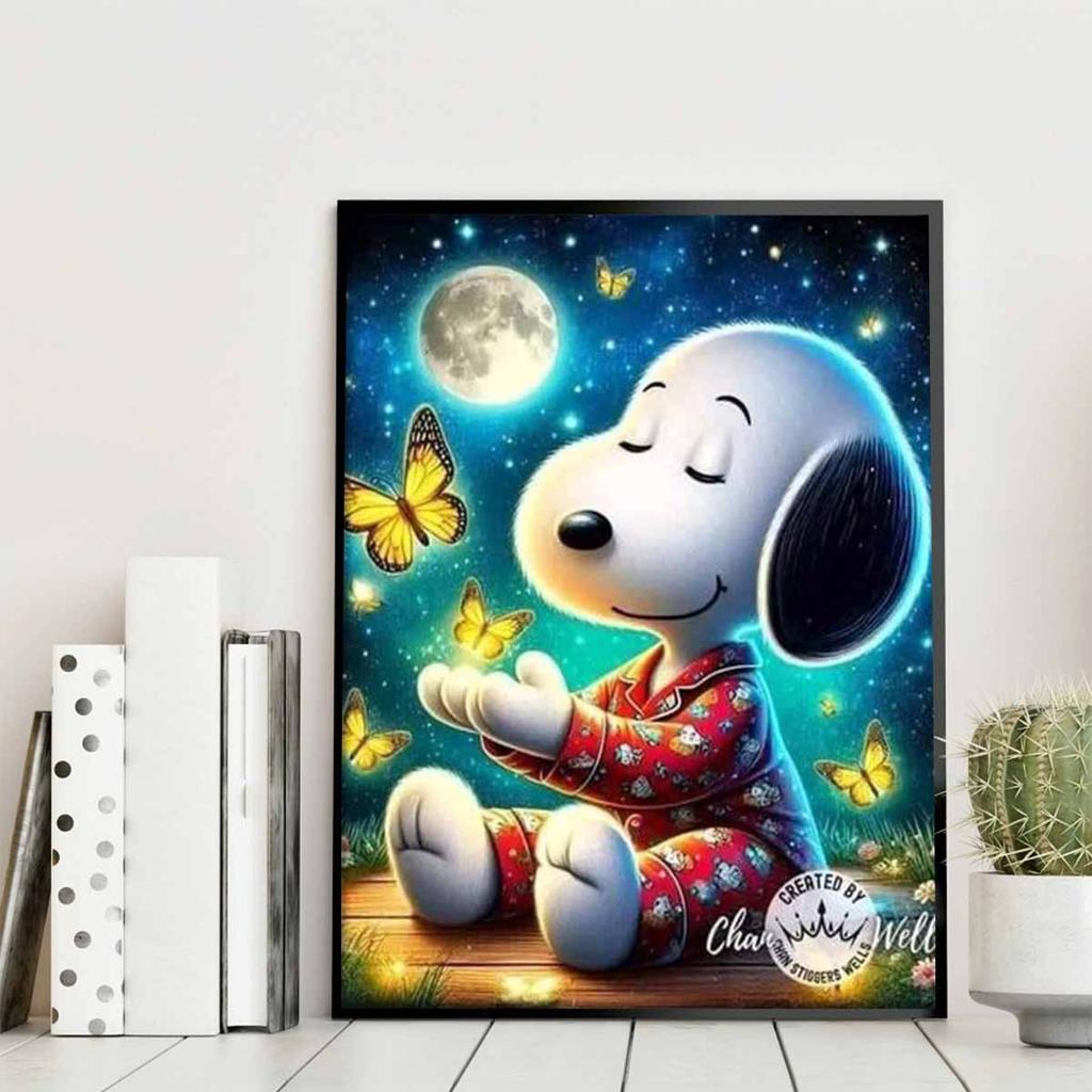 5D DIY Diamond Art Painting Kits for Adults, Dreaming Puppy Full Round Crystal Diamond Kits for Beginner for Home Wall Decorate