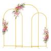 Metal Arch Backdrop Stand 4ft/5ft/6ft/6.6ft Gold Wedding Arch Stand Frame Flower Balloon Photography Arched Frame for Ceremony Birthday Party