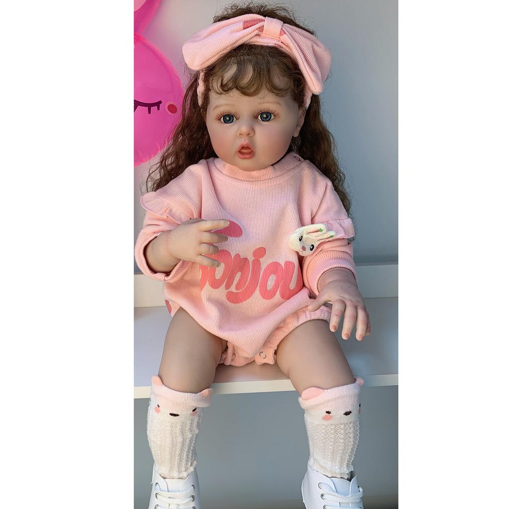60 CM Reborn Baby Doll Toy 3D-Painting Skin With Vein Soft Silicone For Girl Princess Toddler Bebe Artist Collection
