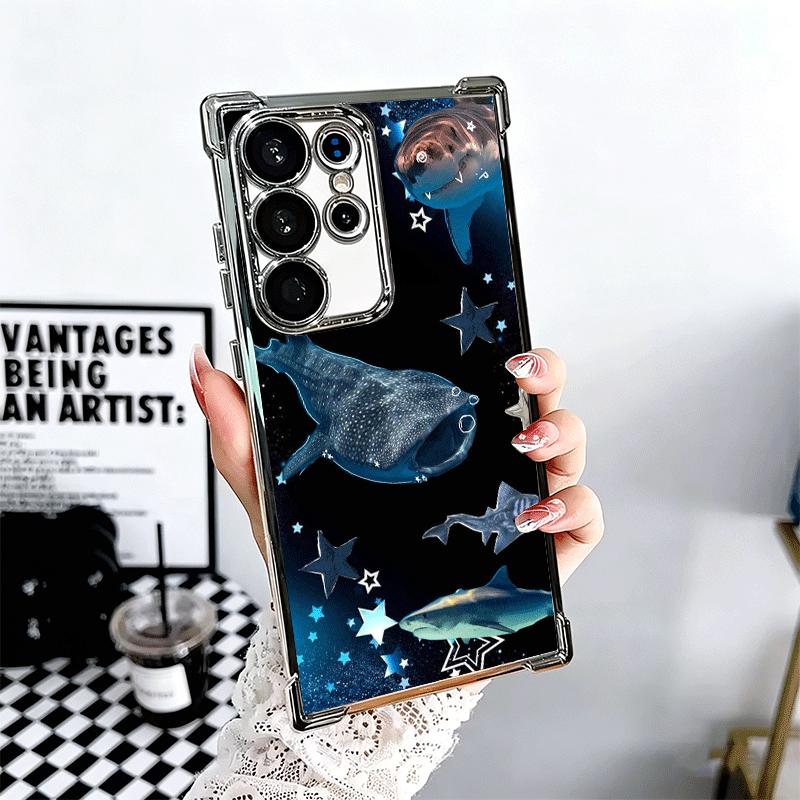 Мягкий чехол для телефона с изображением китовой акулы из океана для Samsung Galaxy S26 Ultra S25 Edge S24 FE S23 Plus S22 S21 + S20 Покрытие Защита от падения Fundas