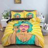 Cartoon Girly Watercolor Fashion Girl Modern Women Bedding Set Boys Girls Twin Queen Size Duvet Cover Pillowcase Bed Boys Adult