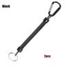 Camping Portable Fishing Lanyards Spring Elastic Rope Camping Carabiner Anti-lost Phone Keychain