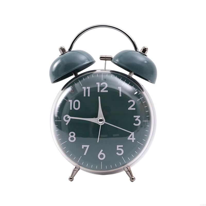 62KD Analog Alarm Clock Double Alarms Quiet Operating Large with Night Light