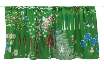 MOOMIN Quarter Report Moomin Small Window Cafe Curtain Green Width 140 X Length 52cm Cotton Privacy Screen Storage In (MOOMIN) "I'm Here" Approx. 100%
