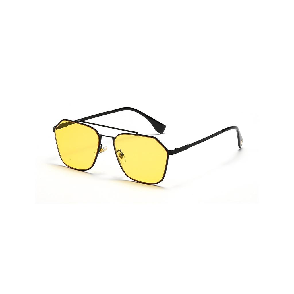 Очки в тонкой металлической оправе мужские квадратные двухлучевые ретро-солнцезащитные очки женские пилотные солнцезащитные очки Toad мужские