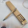 4 Pcs Set Bamboo Wood Ballpoint Pen 1.0Mm Bullet Tip Blue Black Ink Ball Pen