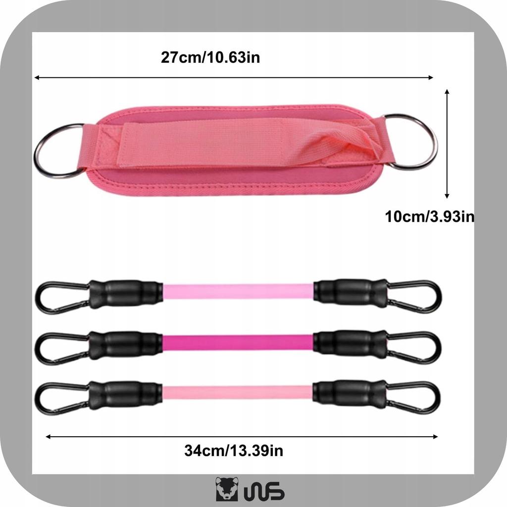 Training Bands Ankle Grips for Pulling Gym Legs Pink 2 pcs