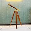 Brass Telescope WIth Wooden Adjustable Tripod Stand In Shinny Brass Finish  Engrave  Gift Office & Home