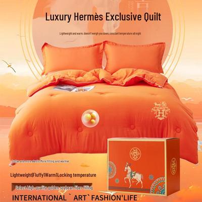 ZMNXG Роскошный матовый пуховый пододеяльник Hermes Orange