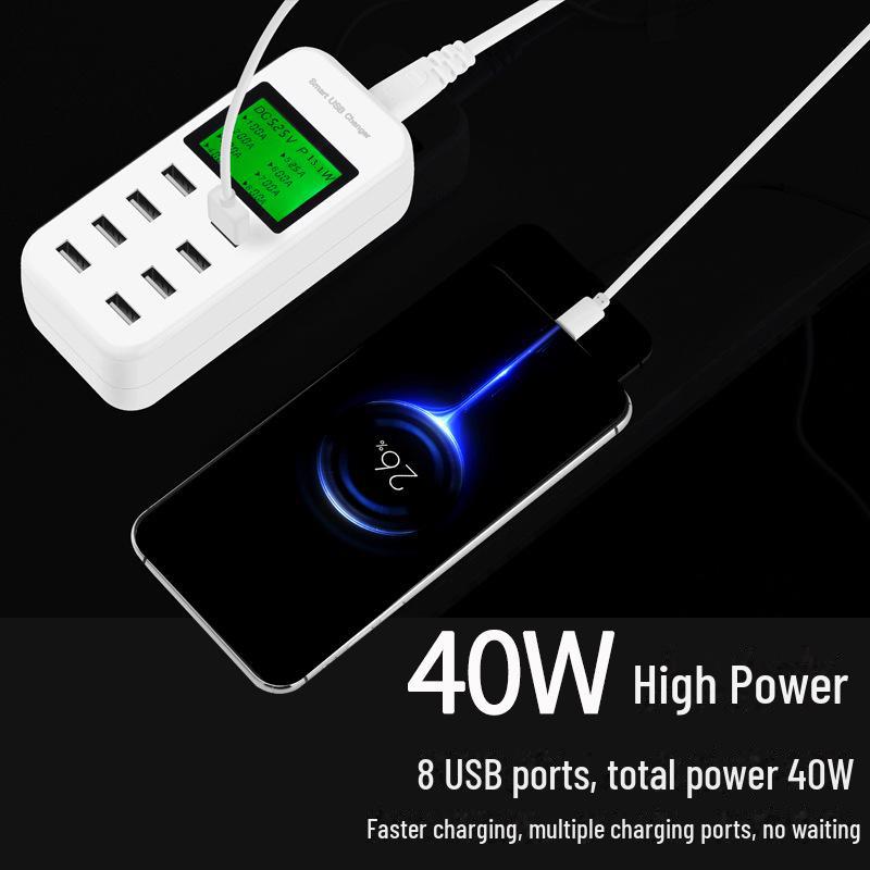 Многофункциональный USB-адаптер-зарядное устройство на 8 портов 5V2.4A