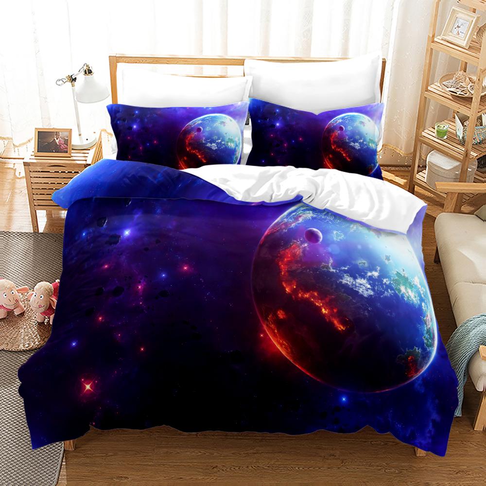 Planet Bedding Earth Duvet Cover Set 3D Digital Printing Bed Linen Fashion Polyester Comforter Cover Bedding Sets King Full Size