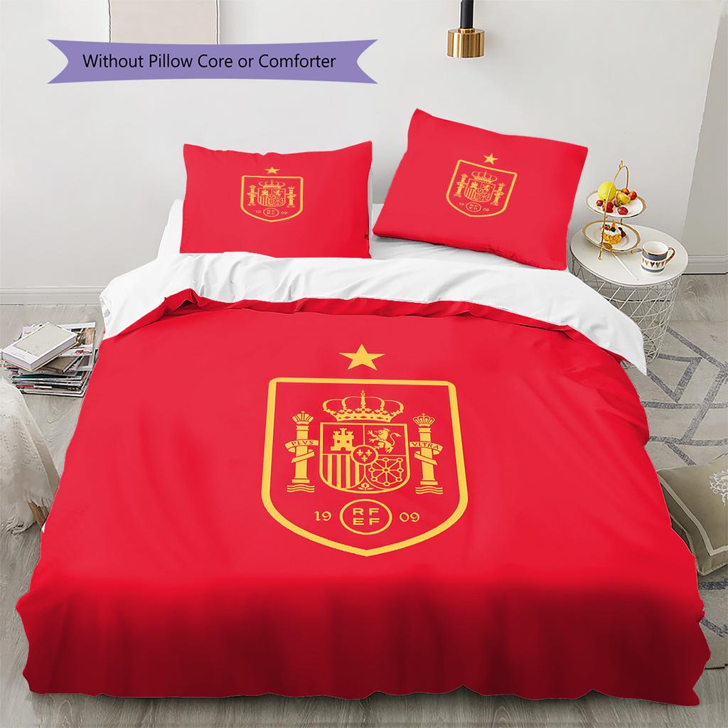 La Roja Pattern Bedding Quilt Set Home Decoration Gift (1 * duvet cover + 2 * pillowcase without core)