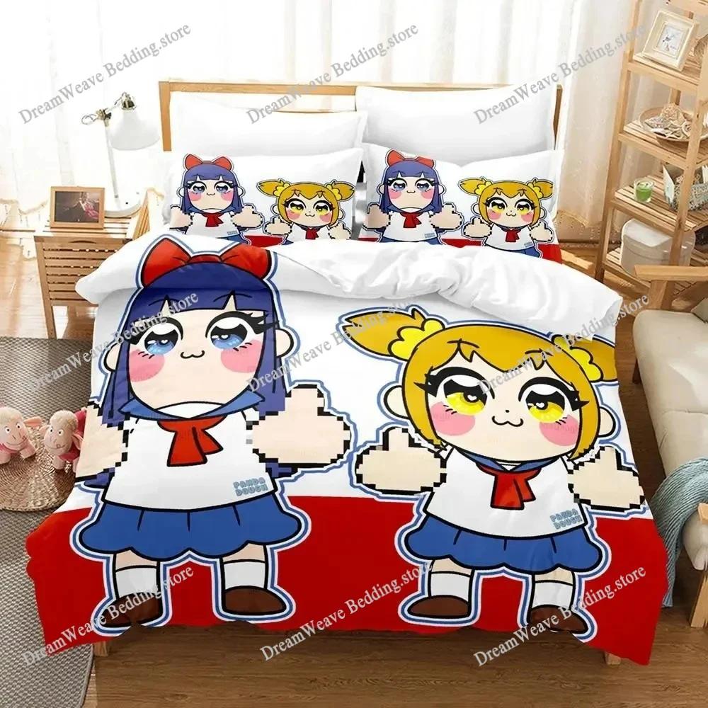 Аниме Pop Team Epic PIPI Постельный набор Пододеяльник Комплект для кровати Покрывало Наволочка Одеяло Размер Кинг Квин Мальчики Взрослые Постельный набор