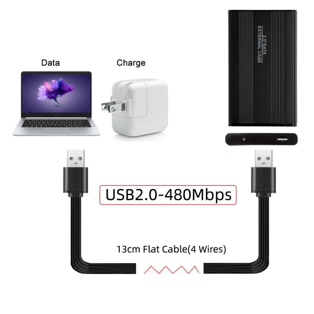 Chenyang USB короткий плоский USB тип A мужчина к мужчине 4 провода 5 В 2 А зарядный кабель для передачи данных силиконовый кабель 4 провода 30AWG 13 см 2.0 кабель, 2.0