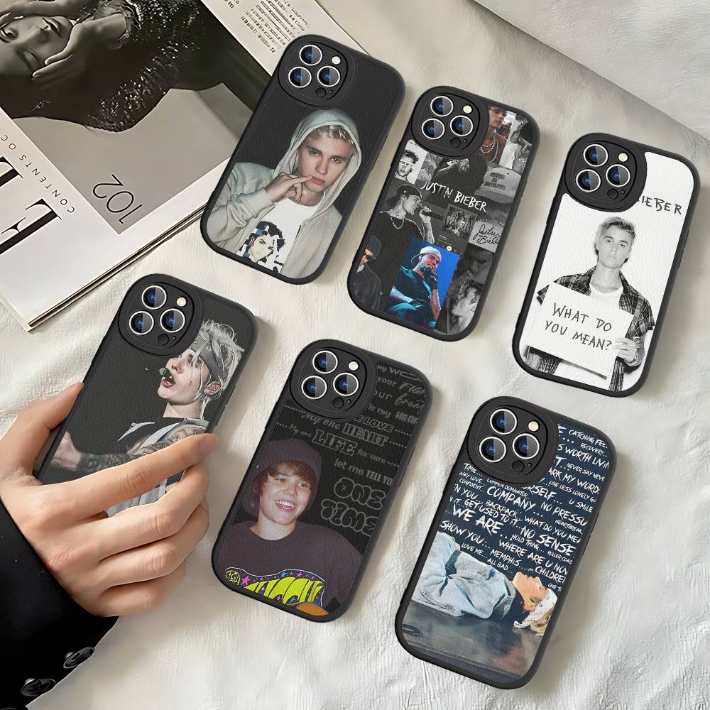 Певец J-Justin B-Bieber Для iPhone 16 16E 15 14 13 12 11 Pro Max Plus Кожаная задняя крышка для телефона