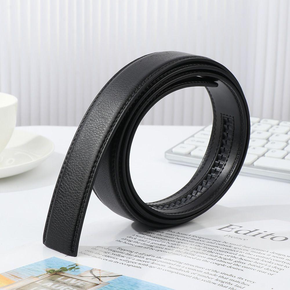 High Quality Luxury Black No Buckle Belt Automatic Belt Leather Waist Strap Waistband