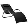 VidaXL Chaise Longue Textilene, Black and Grey