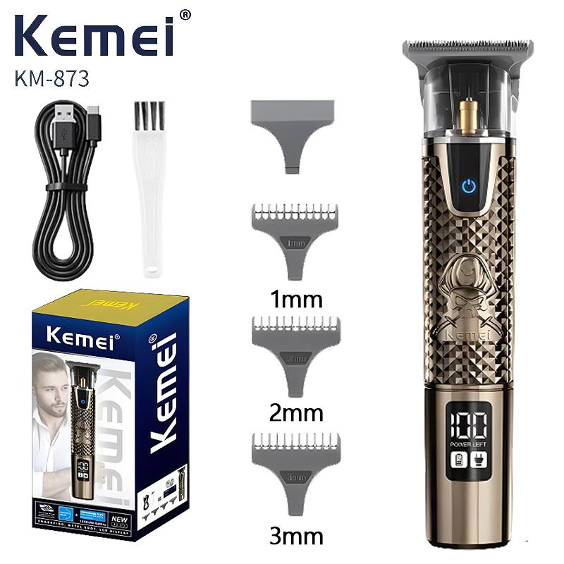 KEMEI KM-873 корпус Электрическая машинка для стрижки волос Триммер для бороды и волос Для мужчин Машинка для стрижки волос налысо перезаряжаемая