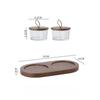 Japanese Dried Fruit Plate Snack Storage Dish Household Tableware Snack Plate Glass Bowl with Wooden Tray Lid