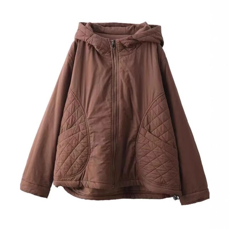 Johnature Модное повседневное пальто с капюшоном и свободной молнией, однотонное, зимнее, с длинными рукавами, в китайском стиле, сращивающееся пальто