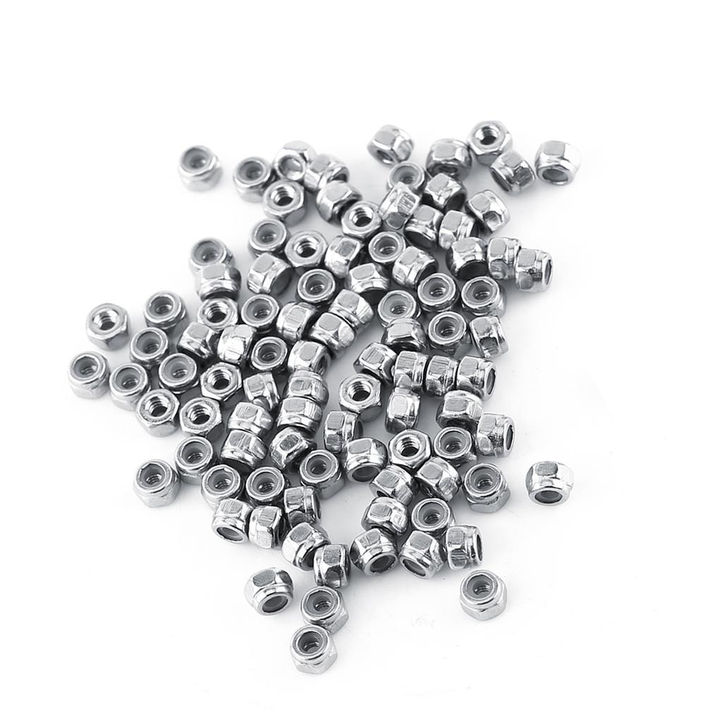 Набор шестигранных стопорных гаек с нейлоновой вставкой из нержавеющей стали SS304 (М2, 100 шт.)
