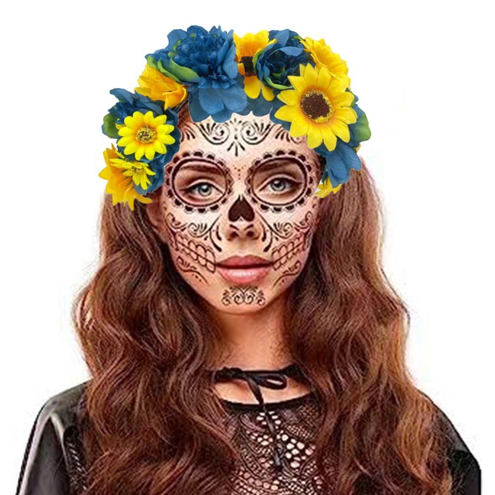 Day of the Dead Mexican Flower Crown Halloween Mexican Hair Accessories for Women