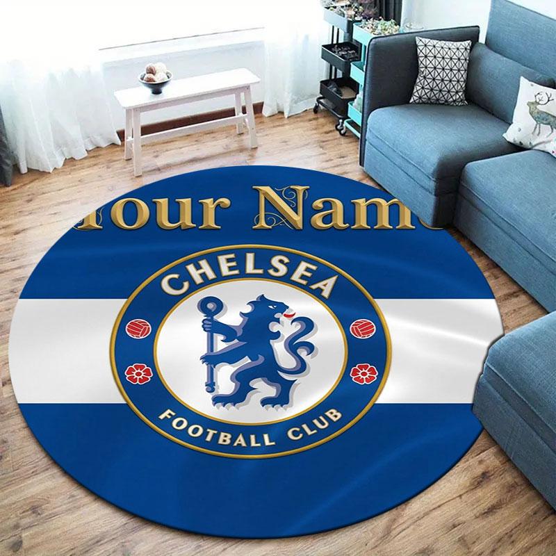 Chelsea F Custom Name Round Area Rug,Carpet Rug for Living Room Bedroom Sofa Playroom Decor,Non-slip Floor Mat