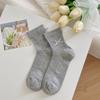 Mesh Breathable And Standardized Double Bow Solid Color Short Socks For Women Versatile White Thin Women'S Socks