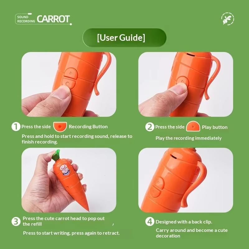 Zootopia2 Judith Nick Cartoon Carrot Student Voice Recorder Pen Cute Ballpoint Pen Compact Recording Toy Stationery Collectible