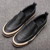 Leather Shoes for Men Flat Round Toe Man Casual Loafers Shoe Pu Summer Sale In Promotion Comfortable Retro Social Low Price On