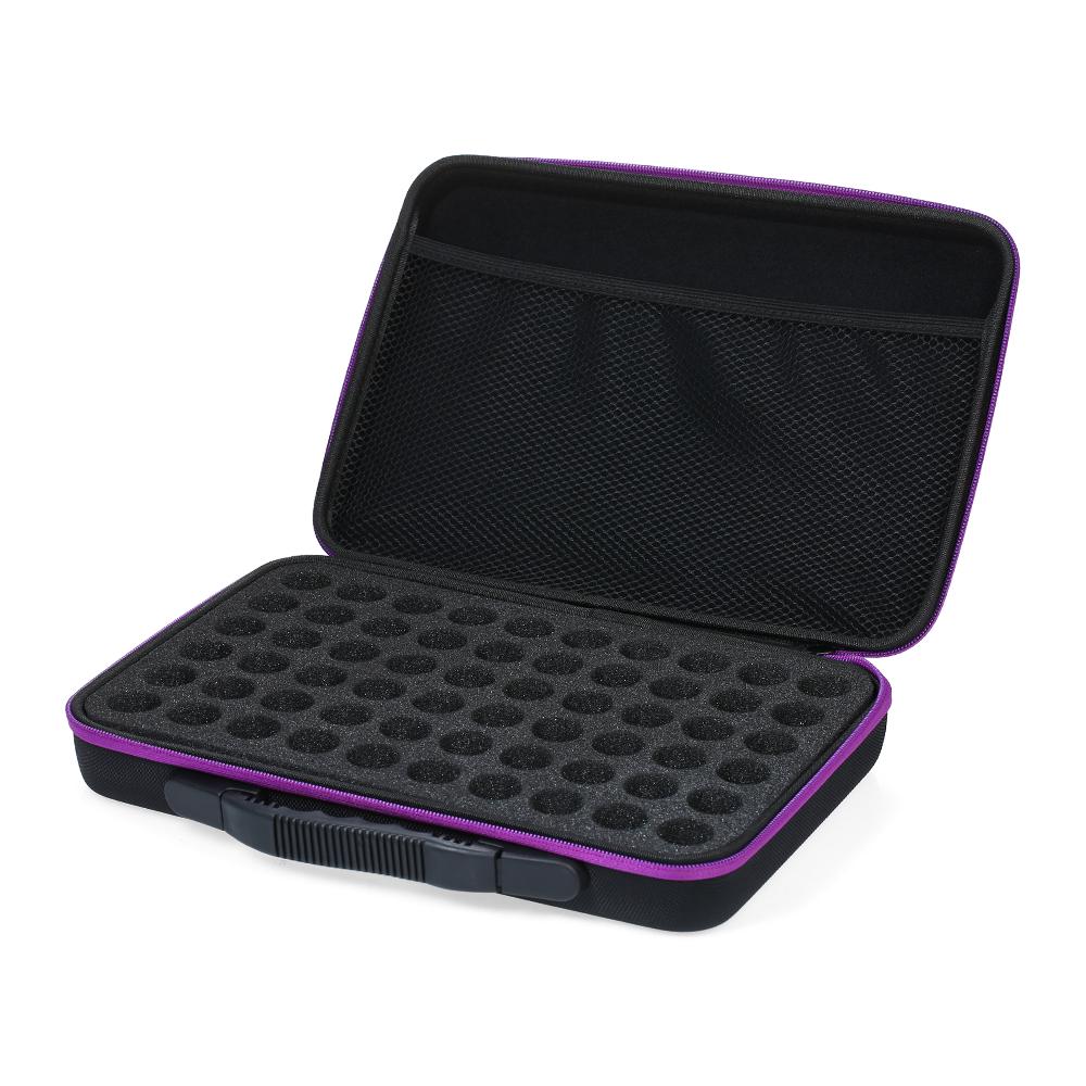 EVA 60 Slots Essential Oil Holder Hold 10ML Bottles Shockproof Shell Dense Foam for Painting Tools Nail Art Rhinestones Small Parts Bottles Storage