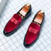 Fashion Luxury Designer Gentleman Bowtie Patchwork Slip On Shoes For Men Moccasins Wedding Prom Homecoming Party Footwear Zapatos Hombre