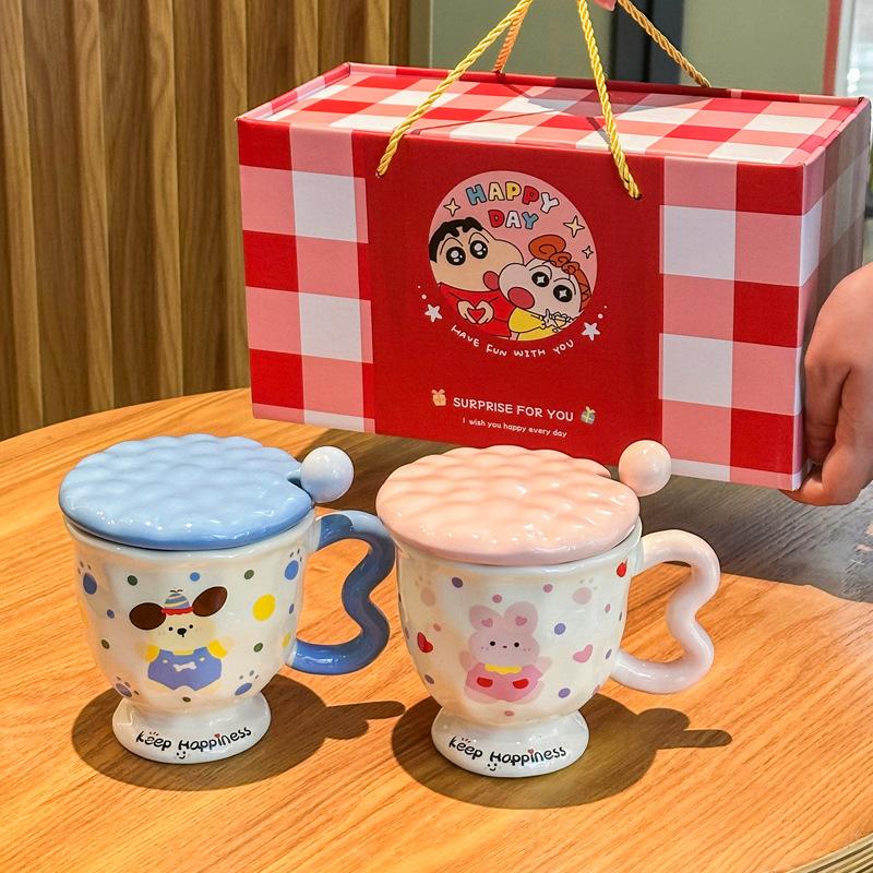 Милая парная подарочная коробка с чашками, стеклянная чашка для воды высокой ценности, свадебный подарок с высоким чувством, подарок на день рождения