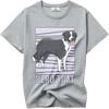 Printed Teeshirt Round Neck T Shirt Daily Wear Border Collie Standing On Stripes Herd That Fashionable Top Tees Unisex Tshirt