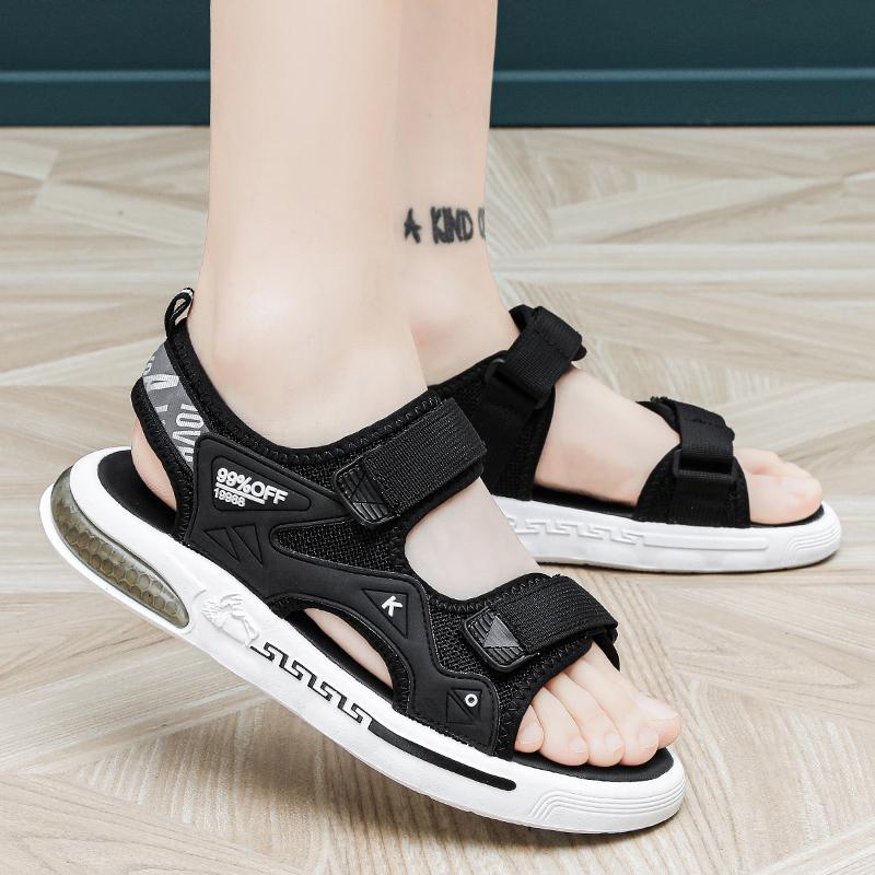 Summer Outdoor Men's Sandals Casual Anti-Slip Thick Bottom Soft Hiking Beach Flat Shoes EVA Outsole for Men Sport Black