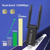 Двухдиапазонный WiFi USB-адаптер 2.4G/5 ГГц, USB 3.0, 1300 Мбит/с, WiFi-донгл, мощная беспроводная сетевая карта без драйверов