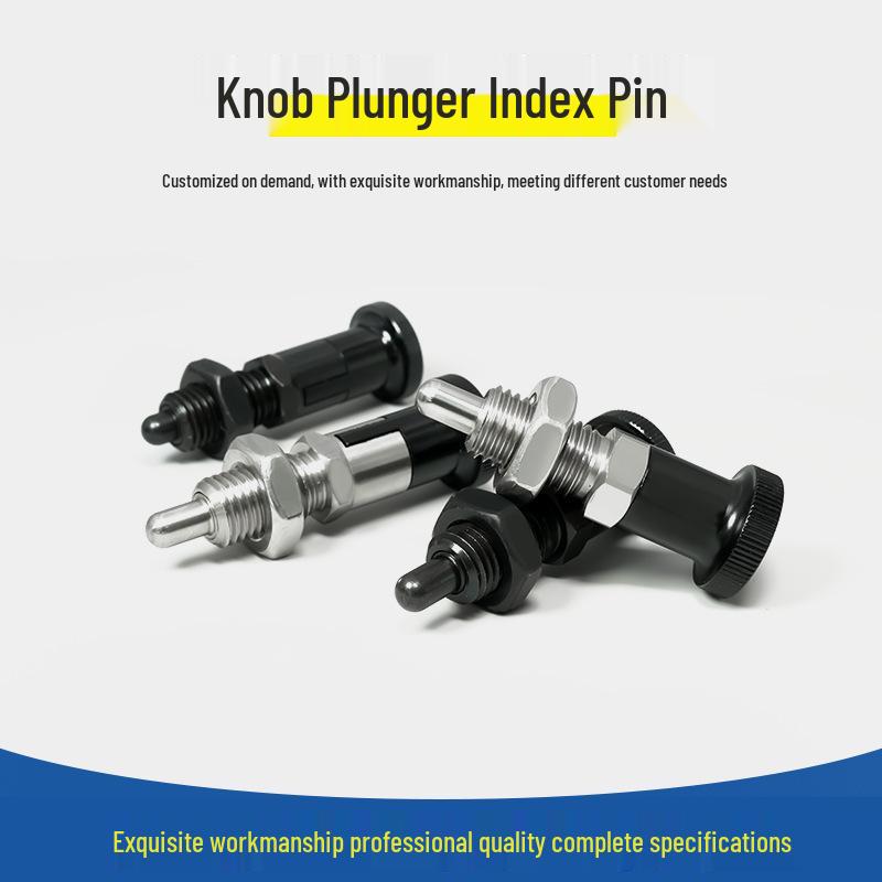 Stainless Steel/Carbon Steel Indexing Pin: Knob Plunger, Self-Locking, Re-Locking, Fine Thread, Complete Specifications