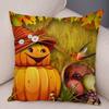 Color Watercolor Pumpkin Pillowcase Super Soft Polyester Decorative Plant Cactus Cushion Cover Suitable for Car Sofa Pillowcase