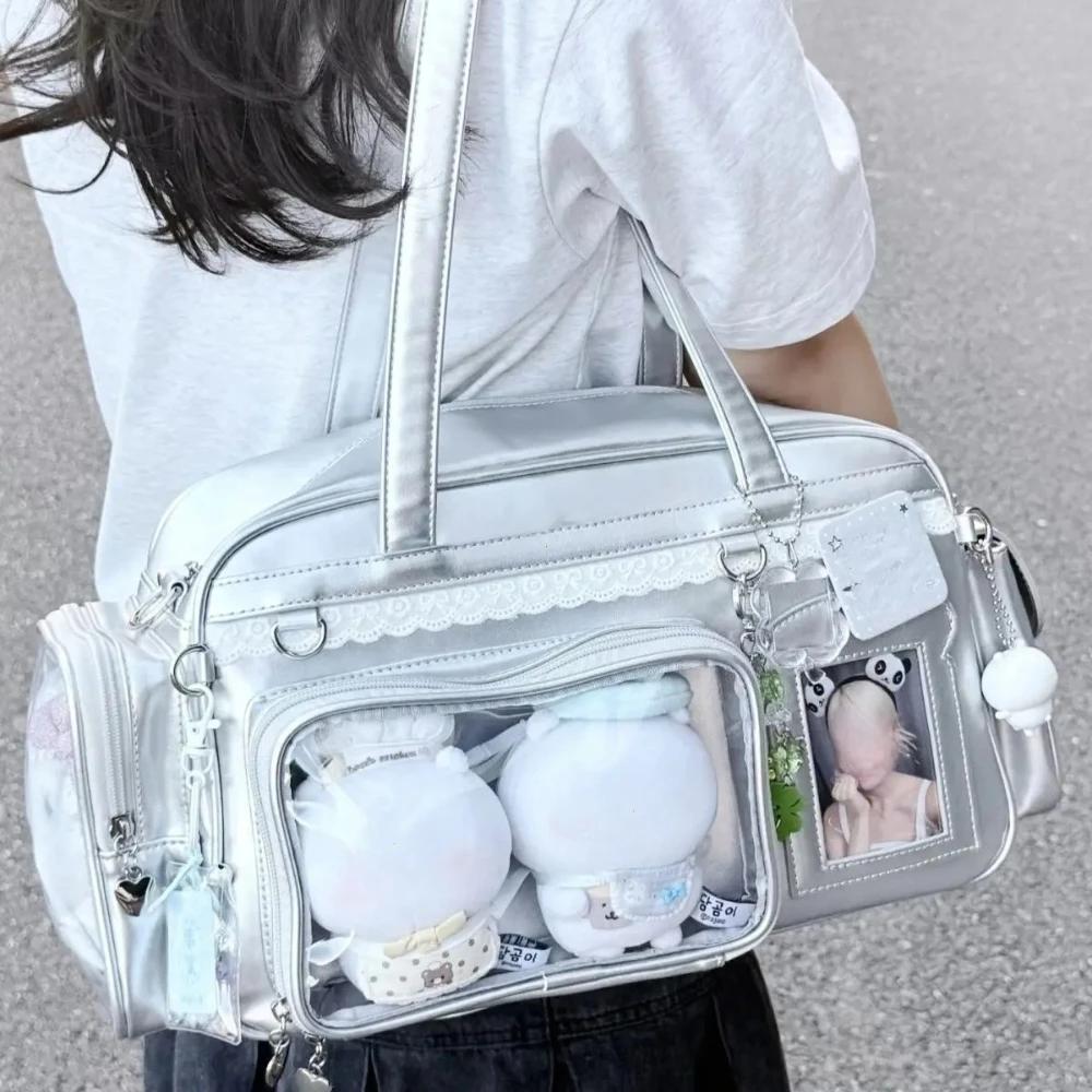 Y2K Новая Концертная Сумка Ita Bag JK Большой Вместимости Наплечная Сумка Милая Девушка Прозрачный Рюкзак Выставка Дисплей для Значков DIY Сумка Через Плечо