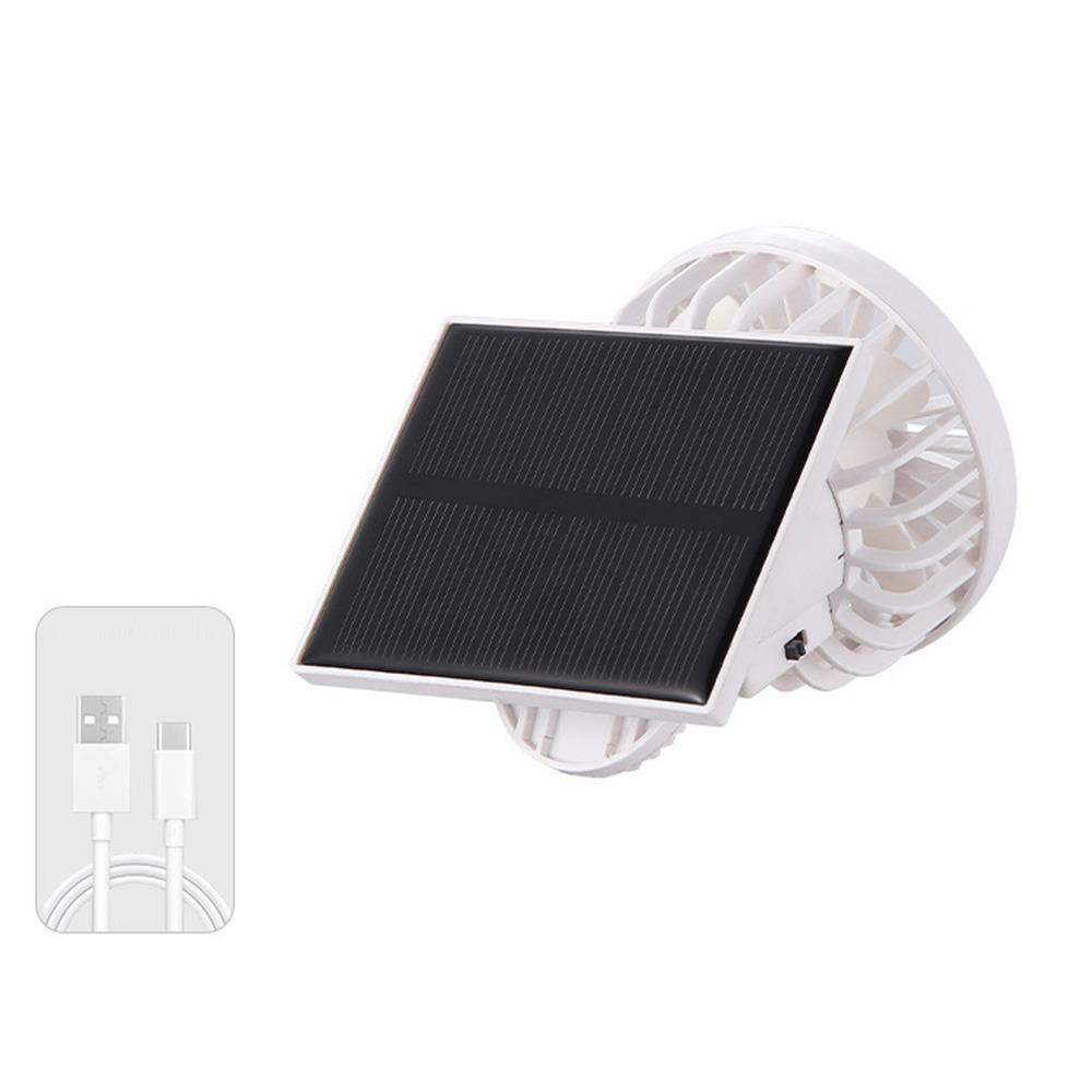 Adjustable Clip on Mini Fan Low Noise Mini Solar Powered Fan Convenient Portable Solar Fan  Camping