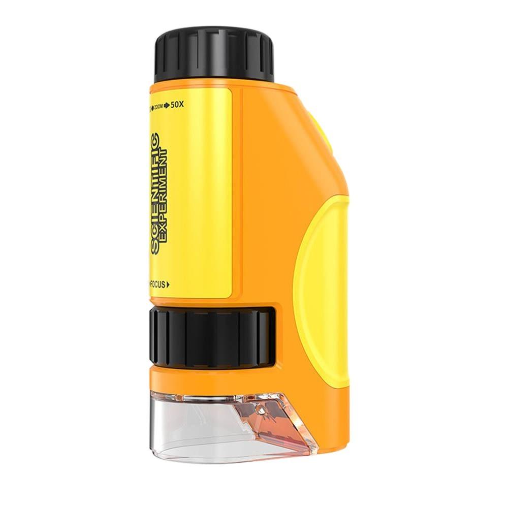 Handheld Kids Microscope Zoom 50x-300x LED Light Source Educational Microscope Battery Powered High Definition