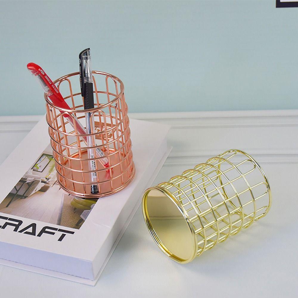 Multicolor Pen Container Multi-functional Cosmetic Brush Storage Bucket Office