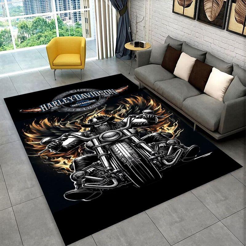 Ретро H-Harleys Racing Moto Нескользящий ковер для гостиной, спальни, игровой комнаты, мягкий коврик для пола, ковер для домашнего декора, комната