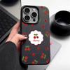 Cherry Pattern Leather Texture Plain Color Shell for iPhone 16 Pro 15 14 13 12 Pro Max 11 Soft Tpu Shockproof Matte Case Cover