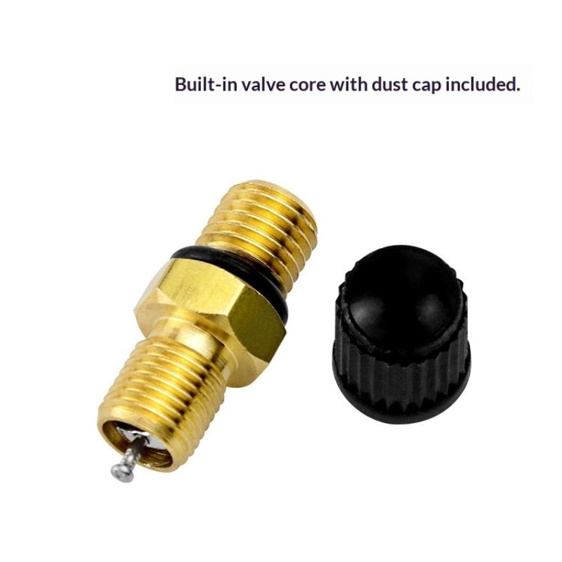 Car Motorcycle Bike Tire Brass Valve Stem M8x1 Durable Air Valves with Dustproof Caps Airtight Fitting Accessory