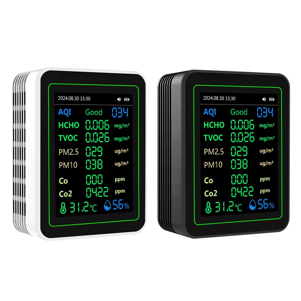 Новый многофункциональный измеритель качества воздуха 12 в 1 CO CO2 HCHO TVOC PM2.5 PM10 Датчик температуры и влажности с цифровым дисплеем Портативный детектор для дома