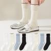 Female Spring and Autumn Pure Color Sweet Fungus Lace Drum Pile Pile Cotton Socks