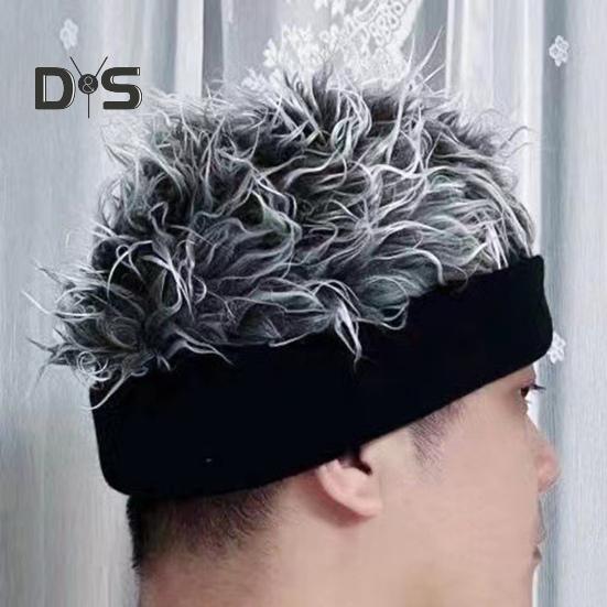 Новинка, козырек из искусственных волос для мужчин, регулируемая шляпа с шипами для парика с острыми короткими волосами, уличная хип-хоп-шляпа для фестивалей, вечеринок