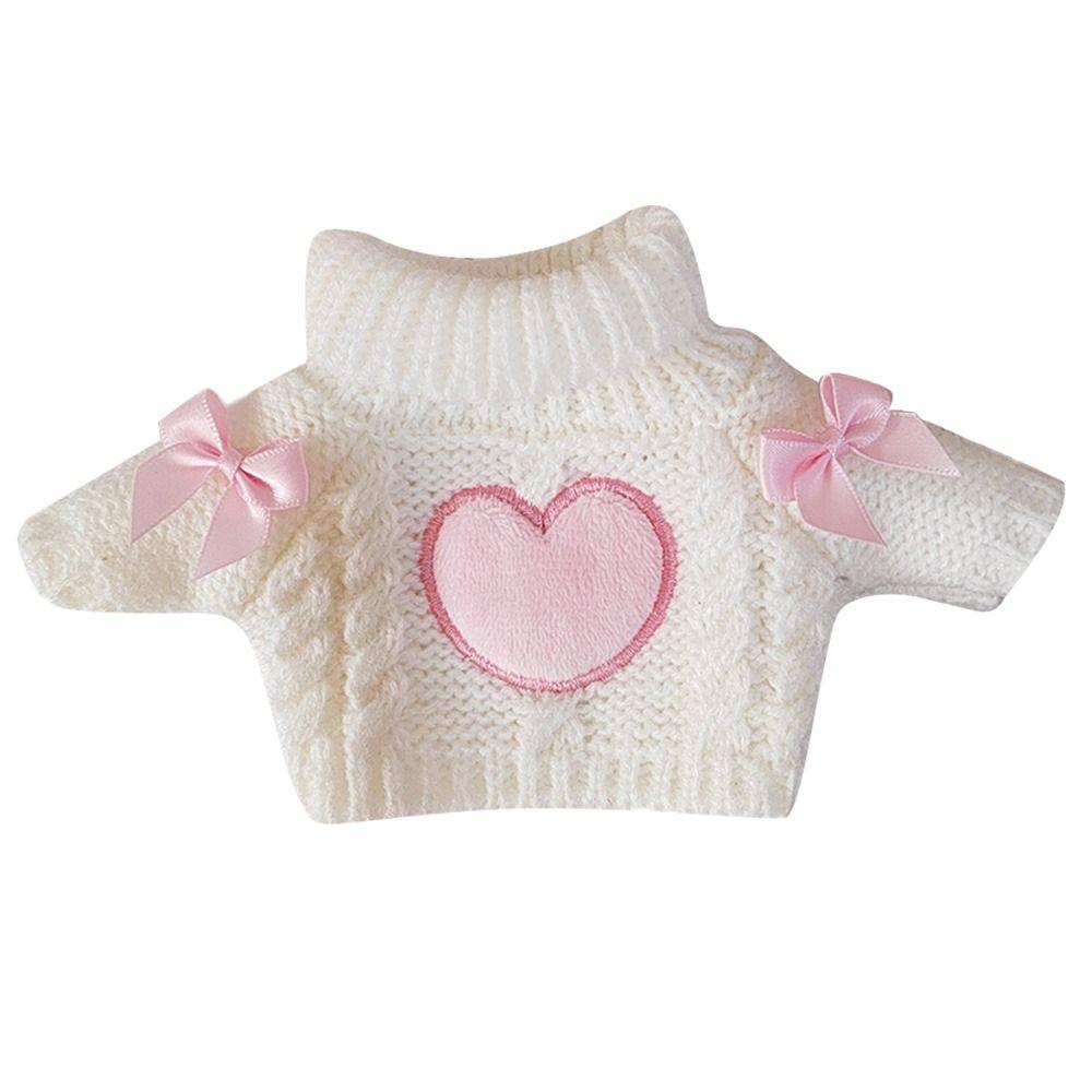 Playing House Cotton Stuffed Dolls Bowknot Knitwear Pink Heart Knitting Clothes 20cm Doll Sweater